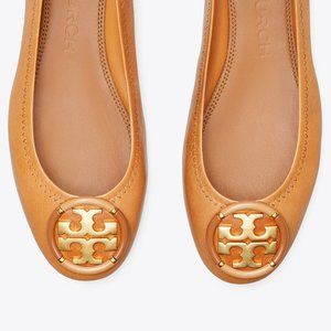 Tory Burch Multi-Logo Ballet Flats Tan 9.5 10